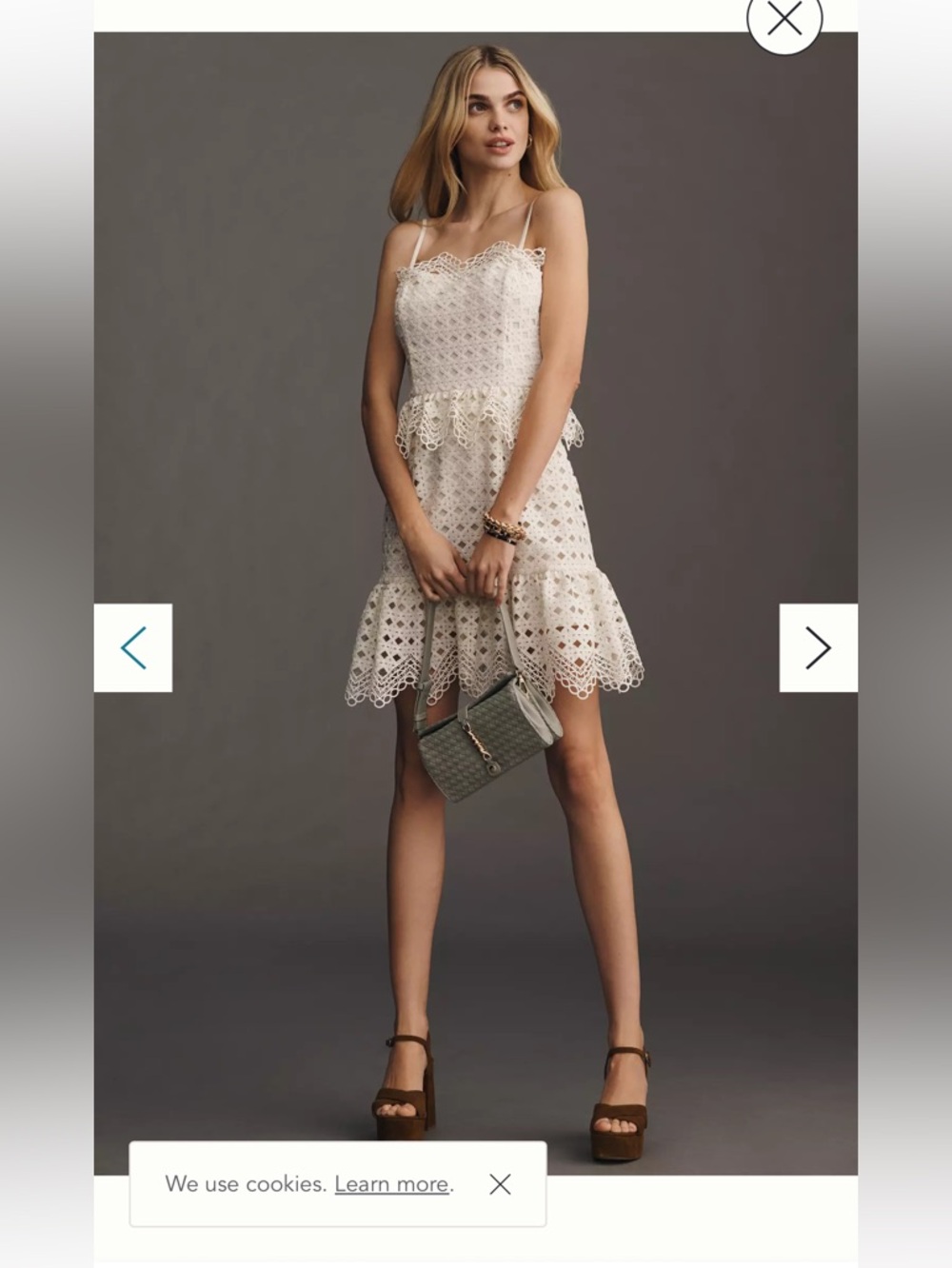 Walter Baker Juniper Strapless
Ruffled Lace Mini Dress